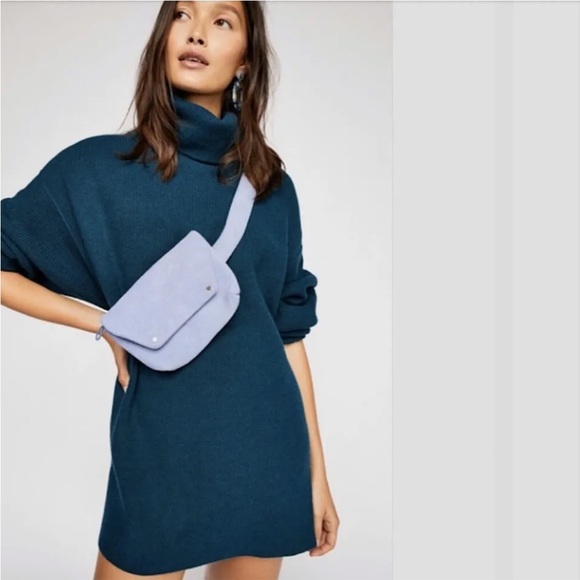 Free People Deep Jade Softly Structured Sweater Tunic Medium M